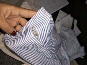 Style stone Blue &amp; White Regular Top