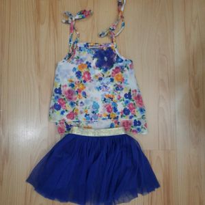 beautiful tutu skirt floral top birthday party dress for 2-4 yr old