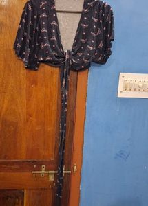 Blue Wrap Top