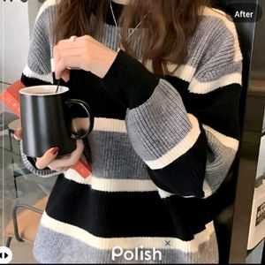 New With Tag Pinterest Striped Knit Sweater