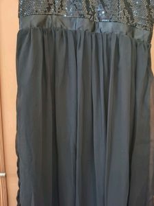 Wome Black Sequence Work Gown Maxi Dress