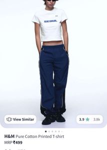 H&amp;M PRINTED Y2K SEOUL CROP TOP SIZE XS