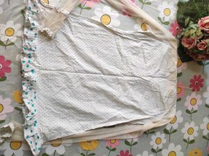 💙 Cute White &amp; Blue Polka Dot Kurti