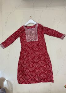 Red Printed Kurti