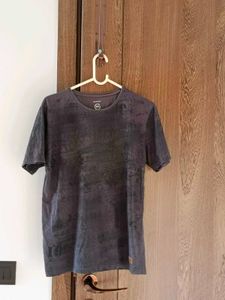 Grey Abstract Casual T-Shirt