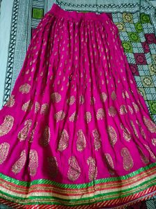 Pink & Gold Lehenga Skirt