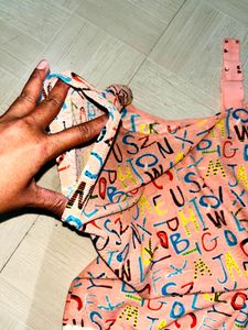 Alphabet Print Cold Shoulder Top