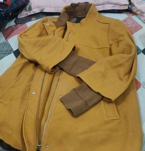 Mustard Wool Blend Coat