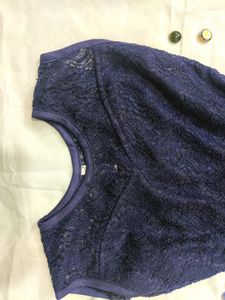 Blue And Black Party Wear Dress Gown