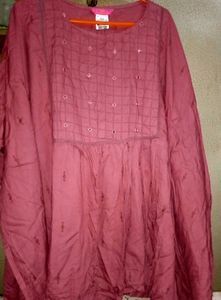 Maroon Embroidered Top