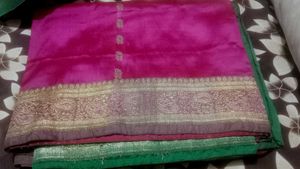 Pink Banarasi Silk Saree