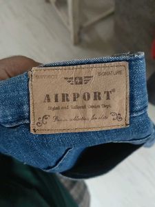 Navy blue straight fit denim