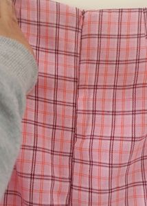 Pink Check Korean Skirt