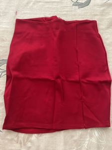 Red Mini Skirt (with Slit)