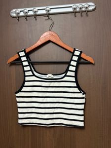 H&M Striped Crop Tank Top