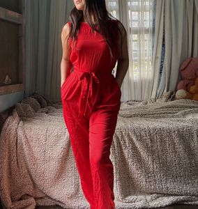 Vibrant Red Jumpsuit