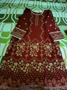 unused Elegant Maroon Kurta Set ( fixed price)
