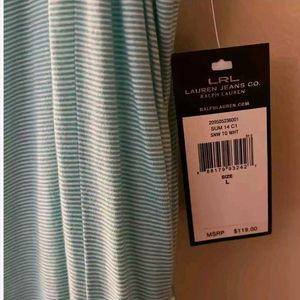 Aqua Striped Tank Dress