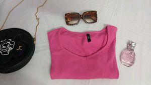 Pink V-Neck Top