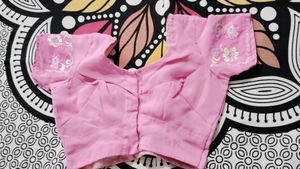 Pink Saree With Blouse