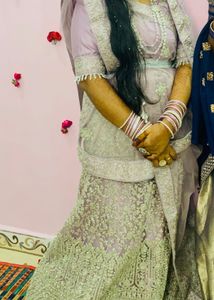 Bridal lehanga with aari work tassels 💜