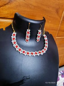 new Red &amp; White Necklace Set