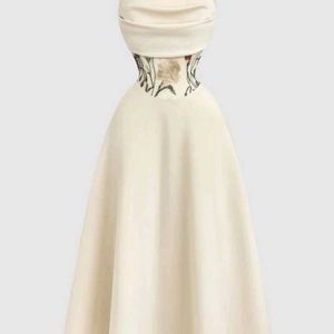 Elegant Cream Midi Dress