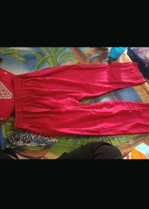 Cotton silk kurta with pant and dupatta