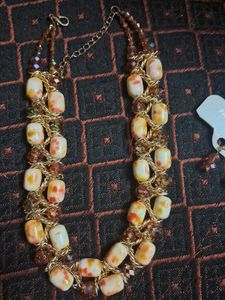 Heavy Beaded Chain Crystals Neck Pc