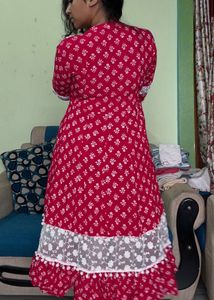 Red Dress with Net patten ❤️