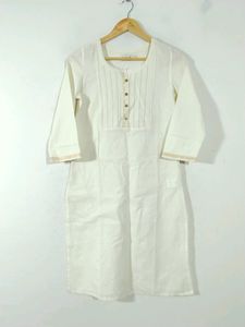 Fabindia Cream Printed Cotton Kurti (Women)