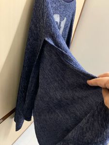 Navy Blue Knitted Winter Top
