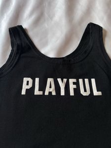 Black Sleeveless Crop Top