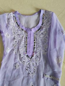 Lavender Embroidered Kurta