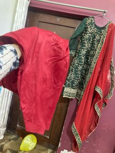 Green Shalwar Suit Dupatta