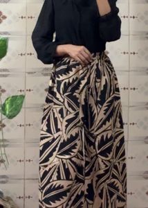 PEARL TOP WITH E-LASTIC PRINTED PANT