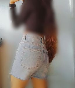 Light Blue High-Waist Denim Shorts