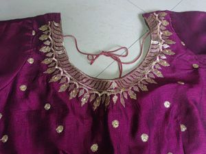 Purple Embroidered Saree