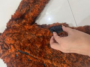 Rust Color Furry Coat For Women