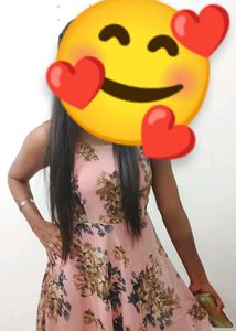 Peach Floral Dress