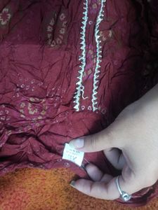 Maroon Bandhani Kurta set