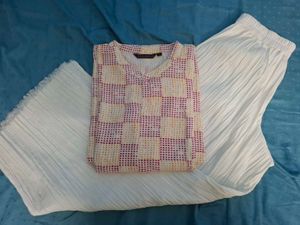 Rangmanch XL A-Line Linen Kurta And Inaya Palazzo
