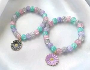 Dainty Daisy,Panda,Hearts, Glass,Marble Beads Brac
