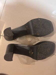 Black Clear Strap Block High Heel Marc Loire