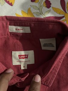 Levi's Maroon Slim Fit Shirt