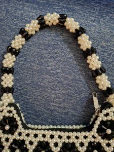 Black &amp; White Beaded Bag