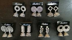 Silver Oxidised Earrings For Women