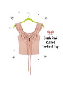 Ruffled Tie-Front Top