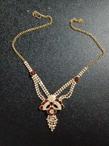 Elegant Red & Golden Necklace