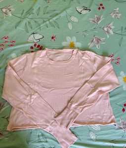 pink semi woolen top-2